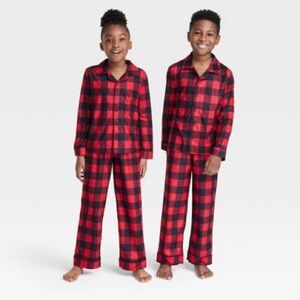 WONDERSHOP KIDS OEKO-TEK CHECK PAJAMAS - RED/BLACK UNISEX SIZES (NEW WITH TAGS)